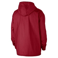 Men's Nike  Red Miami Heat Courtside Premium Club Anorak Quarter-Zip Hoodie Jacket