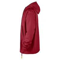 Men's Nike  Red Miami Heat Courtside Premium Club Anorak Quarter-Zip Hoodie Jacket
