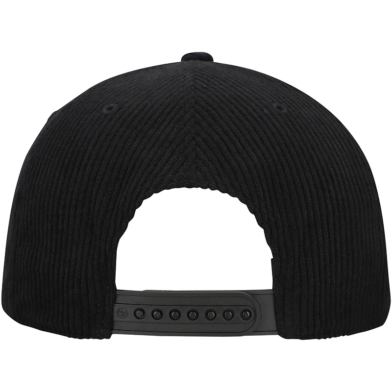 Men's '47  Black Miami Heat Double Header Sidepatch Cord Hitch Adjustable Hat