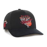 Men's '47  Black Miami Heat Nothing But Net Hitch Adjustable Hat