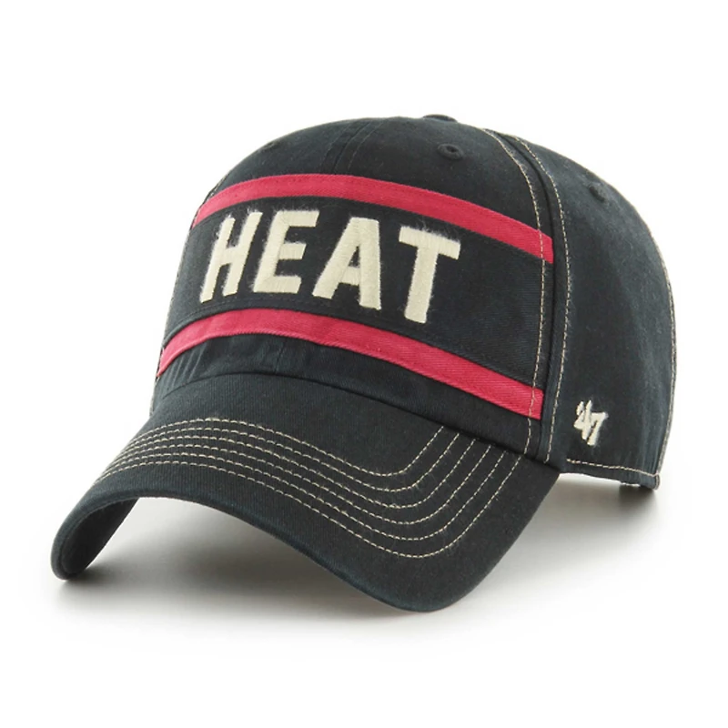 Casquette réglable '47 Miami Heat Quick Snap Clean Up noire pour hommes
