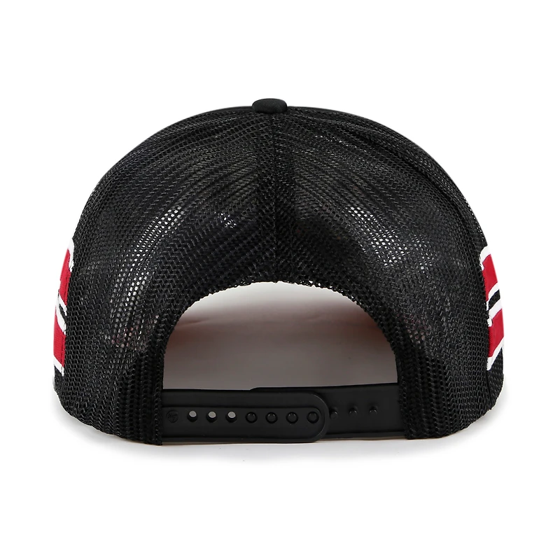 Casquette réglable de camionneur à rayures noires Miami Heat Sidebrand '47 '47 pour hommes