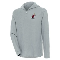 T-shirt à capuche Henley manches longues et maintien fort pour homme, gris Antigua, Miami Heat