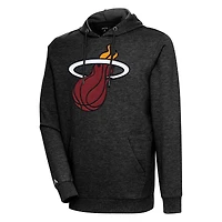 Men's Antigua Heather Black Miami Heat Action Pullover Hoodie