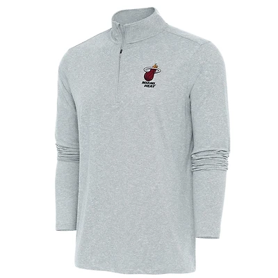 Pull-over zippé quart de tour Antigua Heather Grey Miami Heat Hunk pour homme