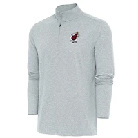 Pull-over zippé quart de tour Antigua Heather Grey Miami Heat Hunk pour homme