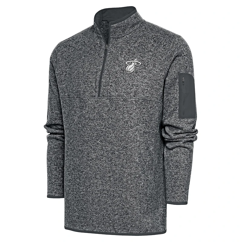 Veste Fortune à fermeture éclair quart de tour pour homme, gris chiné, logo métallisé Miami Heat