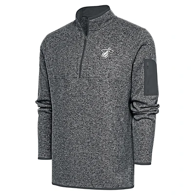 Veste Fortune à fermeture éclair quart de tour pour homme, gris chiné, logo métallisé Miami Heat