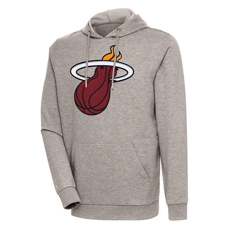 Sweat à capuche manches longues Antigua Oatmeal Miami Heat Action pour homme