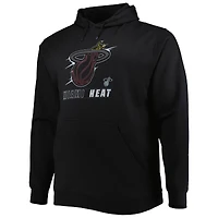 Men's Black Miami Heat Big & Tall Heart Soul Pullover Hoodie