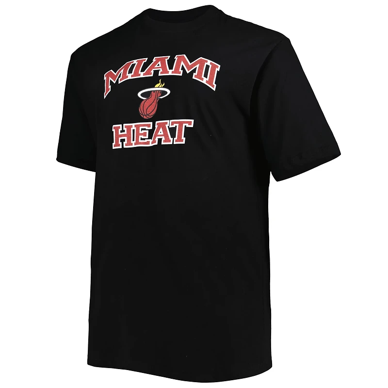 T-shirt noir Miami Heat Big & Tall Heart Soul pour homme