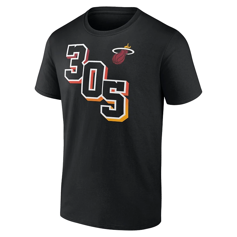 Men's  Black Miami Heat Half Court Offense T-Shirt