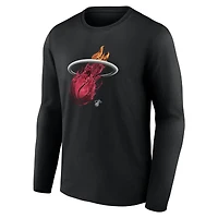 Men's  Black Miami Heat Midnight Mascot Long Sleeve T-Shirt