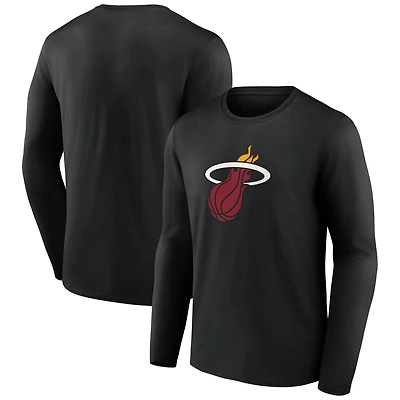 Men's Black Miami Heat Primary Logo Long Sleeve T-Shirt