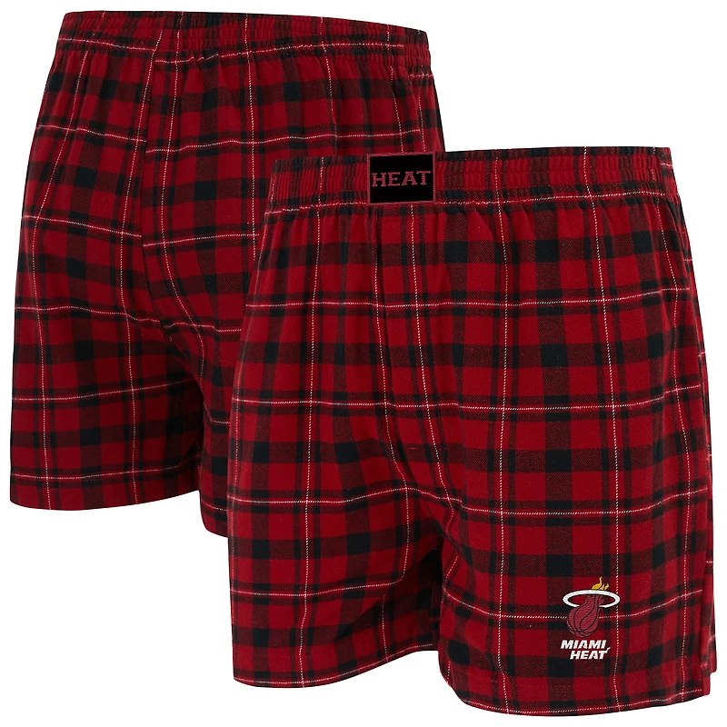 Boxer en flanelle Hawthorn Miami Heat rouge/noir pour homme Concepts Sport