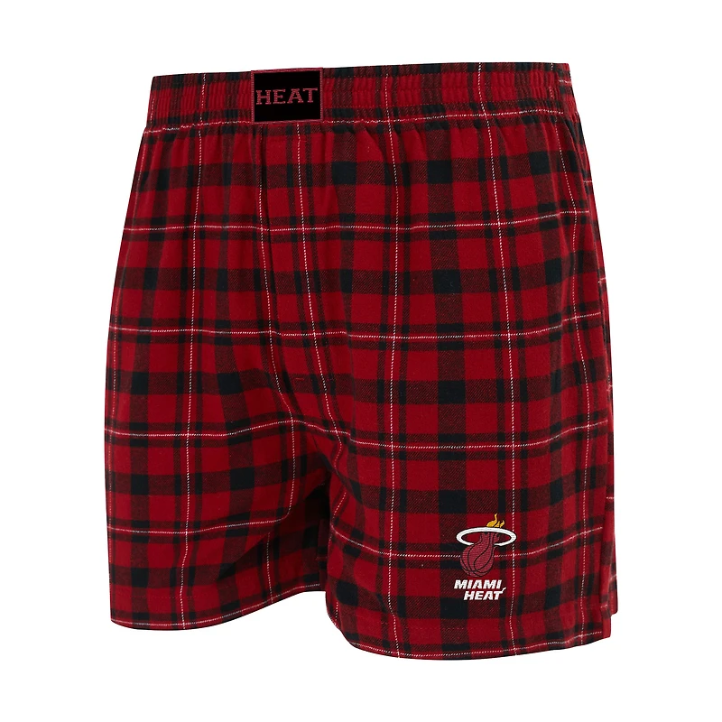 Boxer en flanelle Hawthorn Miami Heat rouge/noir pour homme Concepts Sport