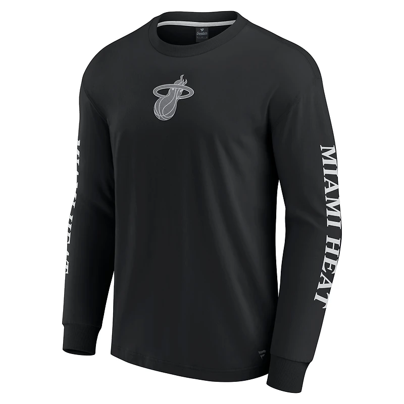 Men's Fanatics Black Miami Heat Elements Strive Long Sleeve T-Shirt