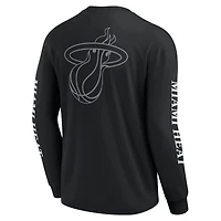 Men's Fanatics Black Miami Heat Elements Strive Long Sleeve T-Shirt