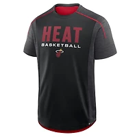 T-shirt d'entraînement de passe entrante Fanatics noir pour hommes Miami Heat
