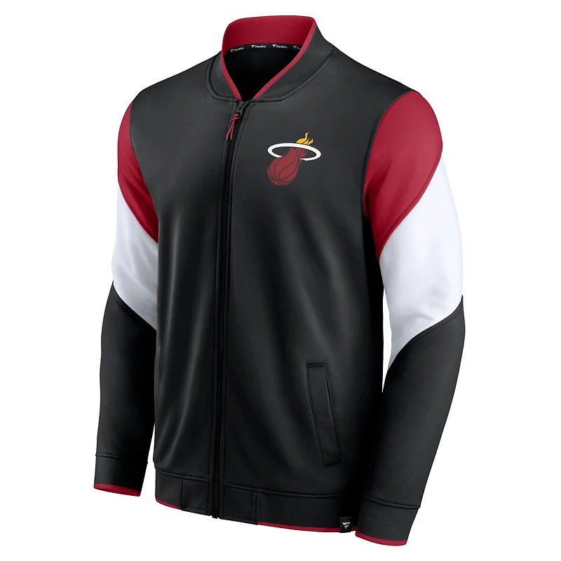 Men's Fanatics Black Miami Heat League Best Performance Full-Zip Jacket