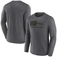 Men's Fanatics Heather Charcoal Miami Heat Three-Point Play T-Shirt