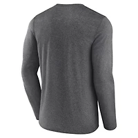 T-shirt de jeu à trois points Fanatics Heather Charcoal Miami Heat pour hommes
