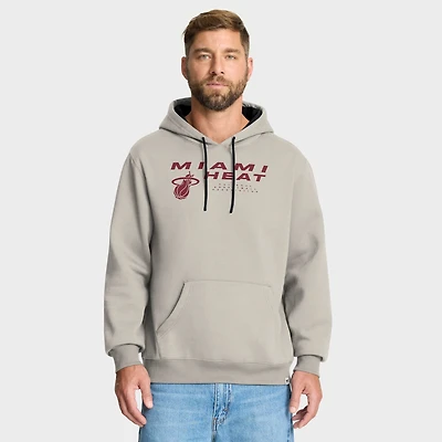 Men's Fanatics Off White Miami Heat Crossover Collection Blocked Shot Premium Pullover Hoodie