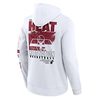 Men's Fanatics  White Miami Heat Game Time Crossover Pullover Hoodie