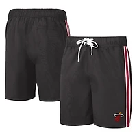 Men's G-III Sports by Carl Banks Black Miami Heat Sand Beach Volley Swim Shorts