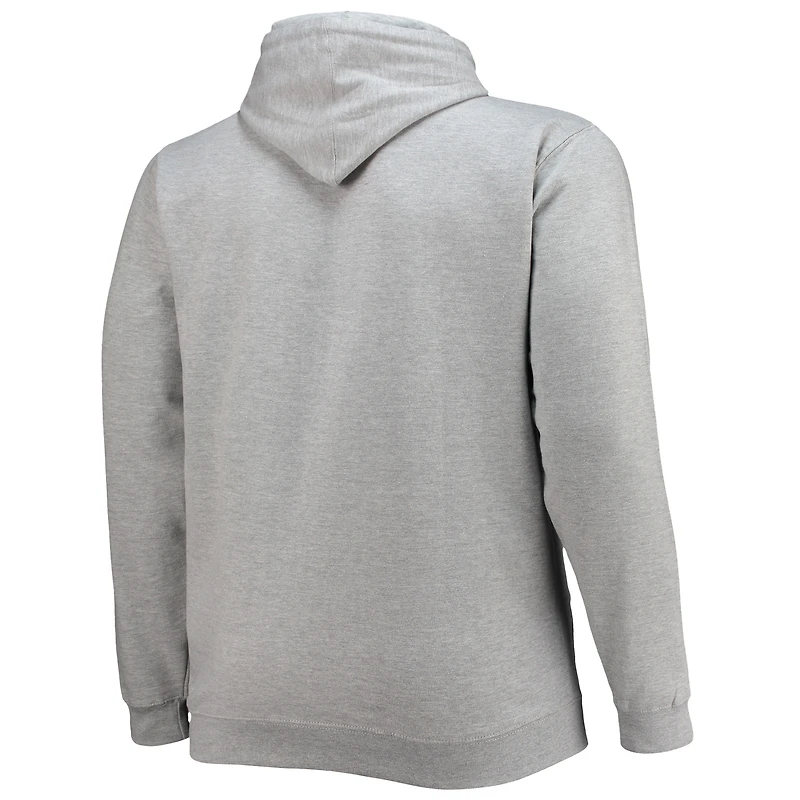 Men's Heathered Gray Miami Heat Big & Tall Heart Soul Pullover Hoodie
