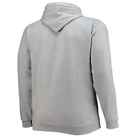 Men's Heathered Gray Miami Heat Big & Tall Heart Soul Pullover Hoodie