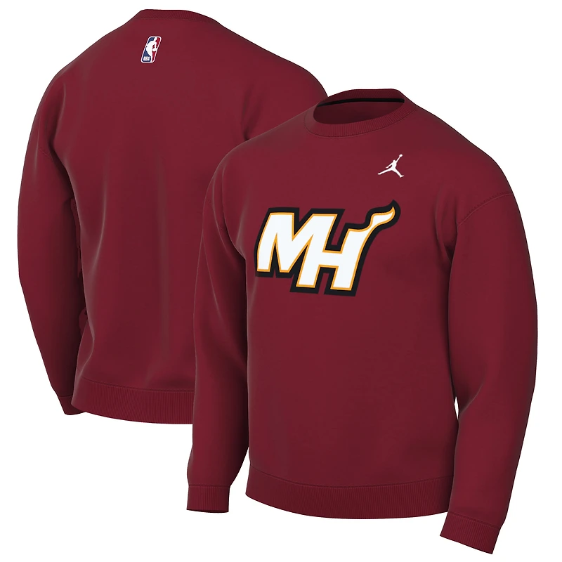 Sweat-shirt Jordan Brand rouge Miami Heat Statement Edition pour homme