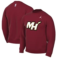 Sweat-shirt Jordan Brand rouge Miami Heat Statement Edition pour homme