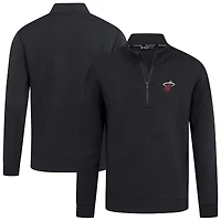 Men's Levelwear  Black Miami Heat Accolade Cushion Quarter-Zip Pullover