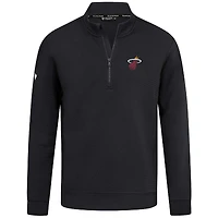 Men's Levelwear  Black Miami Heat Accolade Cushion Quarter-Zip Pullover