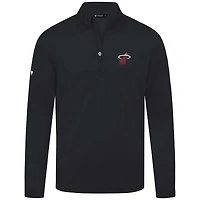 Men's Levelwear Black Miami Heat Heron Quarter-Zip Top
