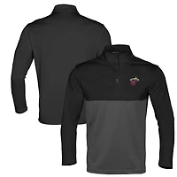 Men's Levelwear Black Miami Heat Pursue Quarter-Zip Top