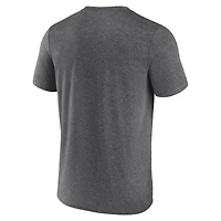 T-shirt d'entraînement pour homme avec logo Athletic Heather Charcoal Miami Heat Block