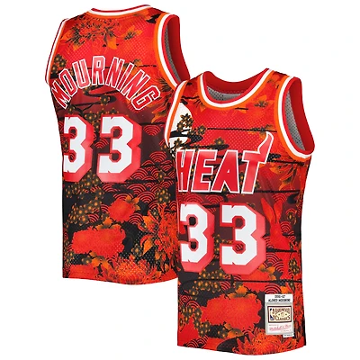Men's Mitchell & Ness Alonzo Mourning Red Miami Heat 1996/97 Hardwood Classics Lunar New Year Swingman Jersey