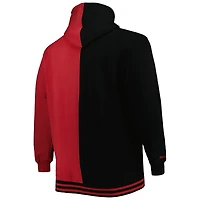 Chandail à capuchon fendu Big & Tall Hardwood Classics pour homme Mitchell Ness noir/rouge Miami Heat