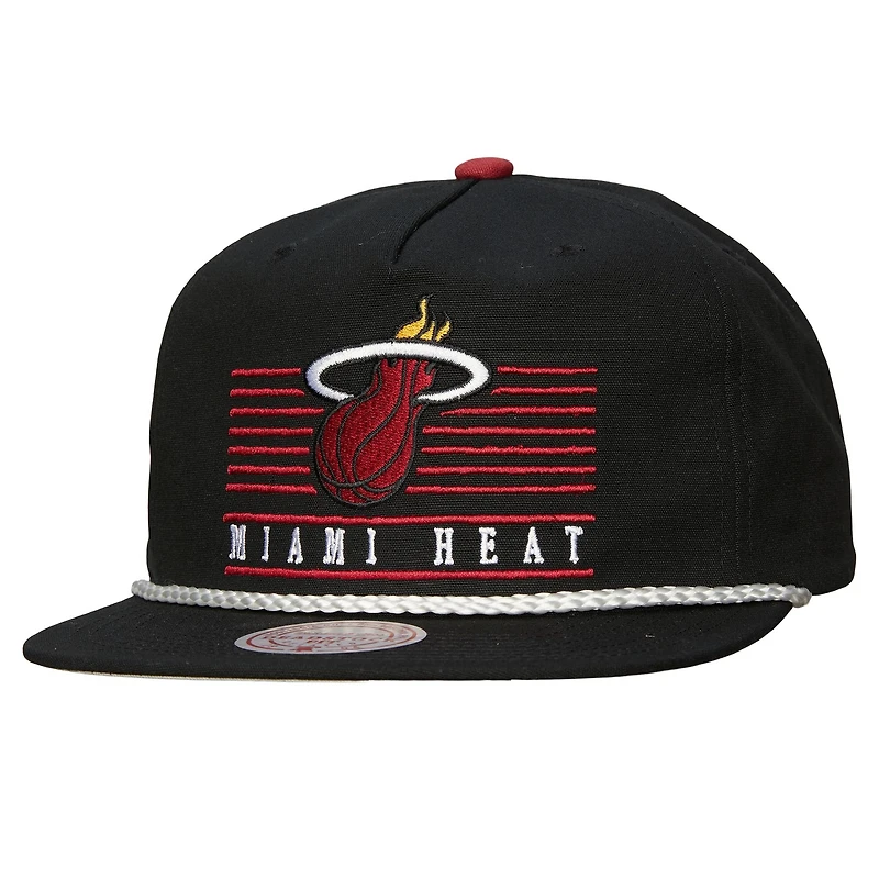 Casquette snapback noire Mitchell & Ness Miami Heat Ascend Deadstock pour homme