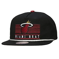 Casquette snapback noire Mitchell & Ness Miami Heat Ascend Deadstock pour homme