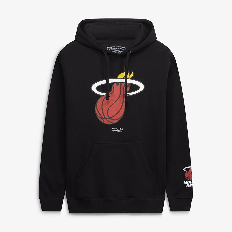 Men's Mitchell & Ness Black Miami Heat Fleece Hoodie
