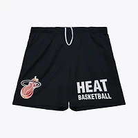Short en maille noir Hardwood Classics Gameday de Mitchell & Ness pour homme, Miami Heat