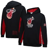 Sweat à capuche en polaire noir pour homme Mitchell & Ness Miami Heat Hardwood Classics Team Origins