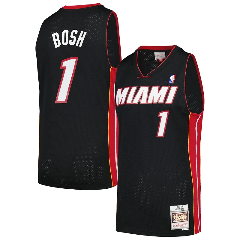 Men's Mitchell & Ness Chris Bosh Black Miami Heat 2012/13 Hardwood Classics Swingman Jersey