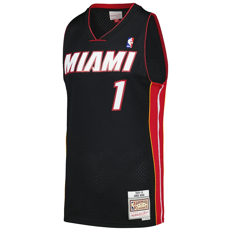 Men's Mitchell & Ness Chris Bosh Black Miami Heat 2012/13 Hardwood Classics Swingman Jersey