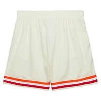 Men's Mitchell & Ness Cream Miami Heat Chainstitched Swingman Shorts