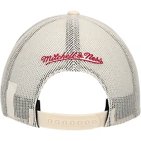 Men's Mitchell & Ness Cream Miami Heat Trucker Adjustable Hat
