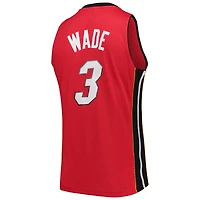 Maillot Swingman Mitchell & Ness Dwyane Wade Miami Heat Hardwood Classics rouge pour hommes